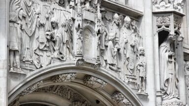Close-up shot of the exterior of the Supreme Court UK building.